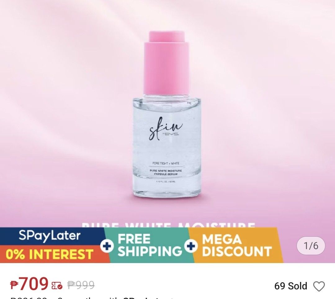 Skin by BYS PORE TIGHT+WHITE (Category: Face Care) located in Quezon City. Submitted by ang.leighanne (Listing ID 1373082205, Image 2). Description: no box 12 upon opening.