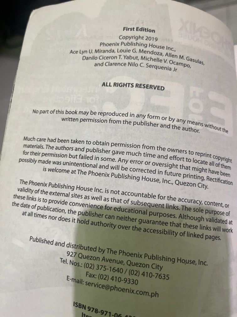 UST EHS BOOKS GRADE 9 Vibal and Phoenix (Category: Textbooks) located in Manila. Submitted by mrtnkthri (Listing ID 1373162671, Image 3). Description: Take all for 1,050.00 Science & Technology 9 Vibal Copyright 2019 Authors: marie Jessica Alumaga et al 400.00 Living with Music, Art, Physical Education, and Health Vibal Copyright 2017 Authors: Sumera, Boquiren, Grecia et al 400.00 Wow, Filipino! Vibal Copyright 2020 Authors: Aileen Joy Saul, Marv