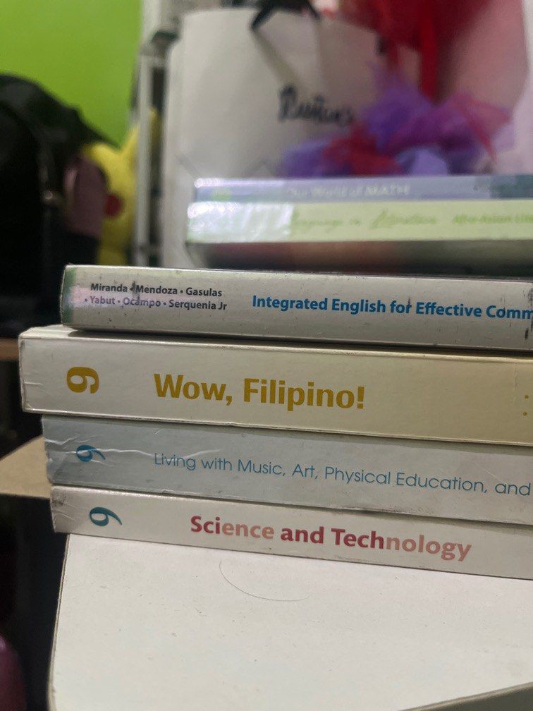 UST EHS BOOKS GRADE 9 Vibal and Phoenix (Category: Textbooks) located in Manila. Submitted by mrtnkthri (Listing ID 1373162671, Image 1). Description: Take all for 1,050.00 Science & Technology 9 Vibal Copyright 2019 Authors: marie Jessica Alumaga et al 400.00 Living with Music, Art, Physical Education, and Health Vibal Copyright 2017 Authors: Sumera, Boquiren, Grecia et al 400.00 Wow, Filipino! Vibal Copyright 2020 Authors: Aileen Joy Saul, Marv