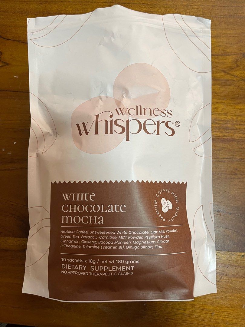 Wellness Whispers White Chocolate Mocha (Category: Other Food & Drinks) located in Rodriguez. Submitted by preloved.jlc (Listing ID 1373087208, Image 1). Description: 9pcs .