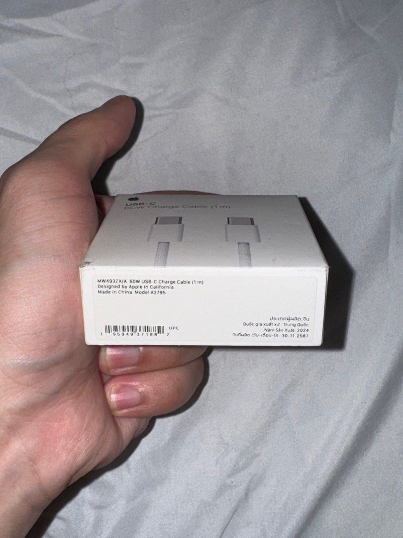 Apple USB-C 60W Charger Cable (1m) (Category: Chargers & Cables) located in Quezon City. Submitted by dcops (Listing ID 1373267382, Image 3). Description: Bought for Php 1190 at Beyond the Box Rfs: Extra.