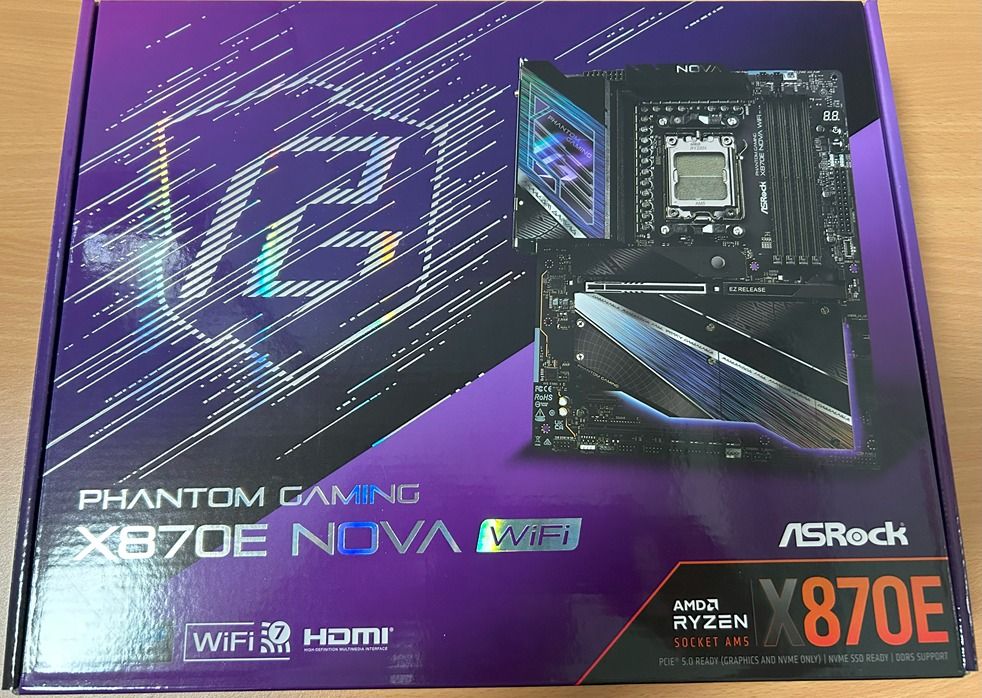 [Motherboard] [1 piece left] ASRock X870E Nova Wifi - ATX Motherboard - Supports AMD Ryzen 7000, 8000, 9000 series CPUs63223793391873112