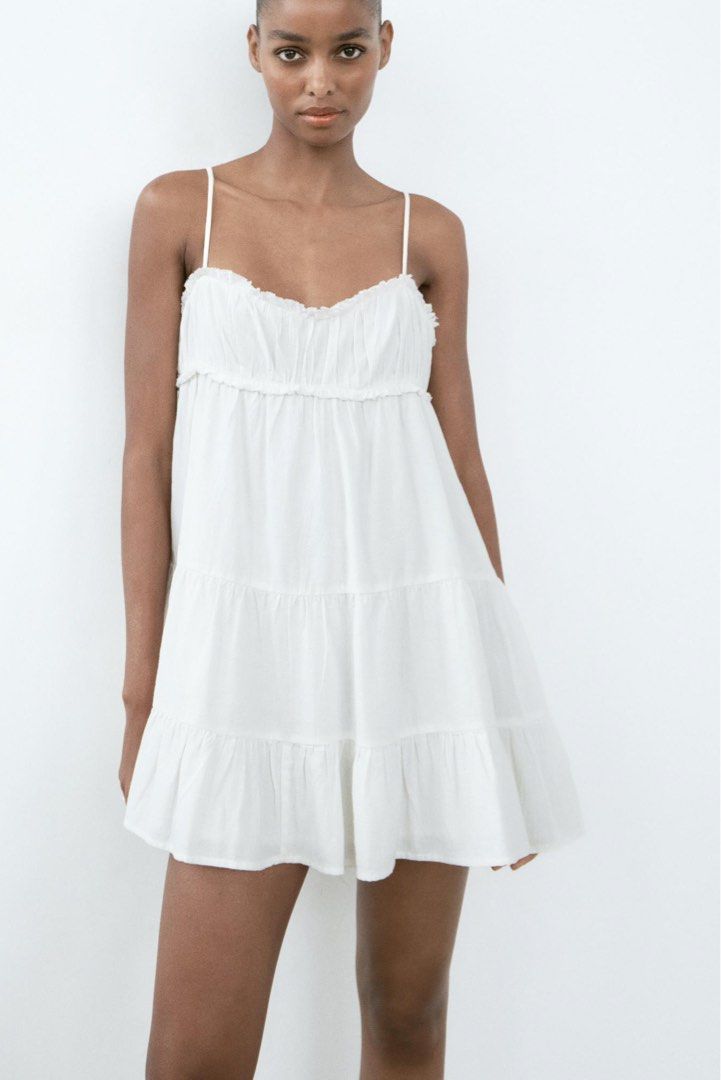 Authentic Zara short tiered dress (Category: Dresses) located in Cagayan de Oro. Submitted by jcb2017 (Listing ID 1373262159, Image 1). Description: Used twice All items listed here are on hand, I do not resell. All items were purchased personally and directly from the stores at original price. 😊.
