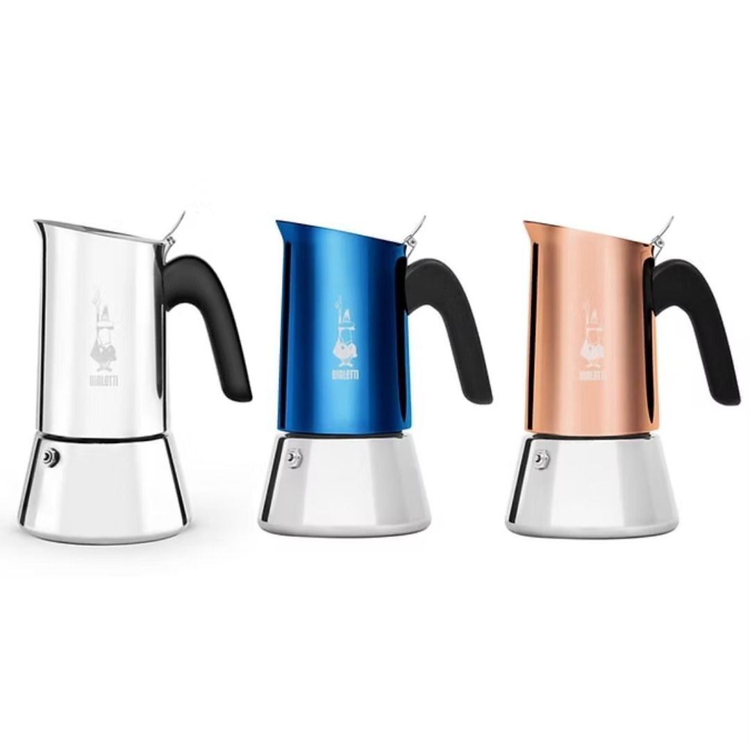 Bialetti Venus Induction Moka Pot (Category: Coffee Machines & Makers) located in Mandaluyong City. Submitted by barista.essentials (Listing ID 1373360687, Image 1). Description: Venus 2cups Silver=3200 Venus 4cups Silver= 3500 Venus 6cups Silver= 4000 Venus 10cups Silver=5200 Venus 2cups Blue=P 3500 Venus 4cups Bluer=P 4000 Venus 6cups Blue=P 4500 Venus 2cups Copper=P 3500 Venus 4cups Copper =P 4000 Venus 6cups Copper=P 4500 Bialetti Venus Induc