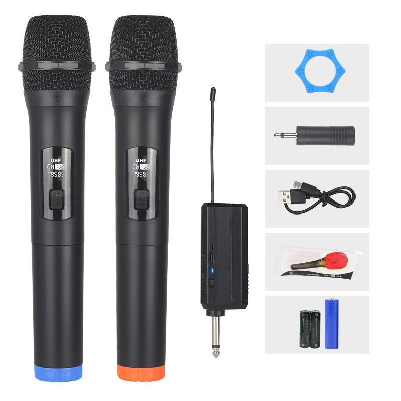 Dual Portable Handheld Dynamic Karaoke Microphone Set Wireless Microphone for PA System, Speaker, Amplifier, Family Party, Singing, Meeting, 160 ft Range62863111091331114
