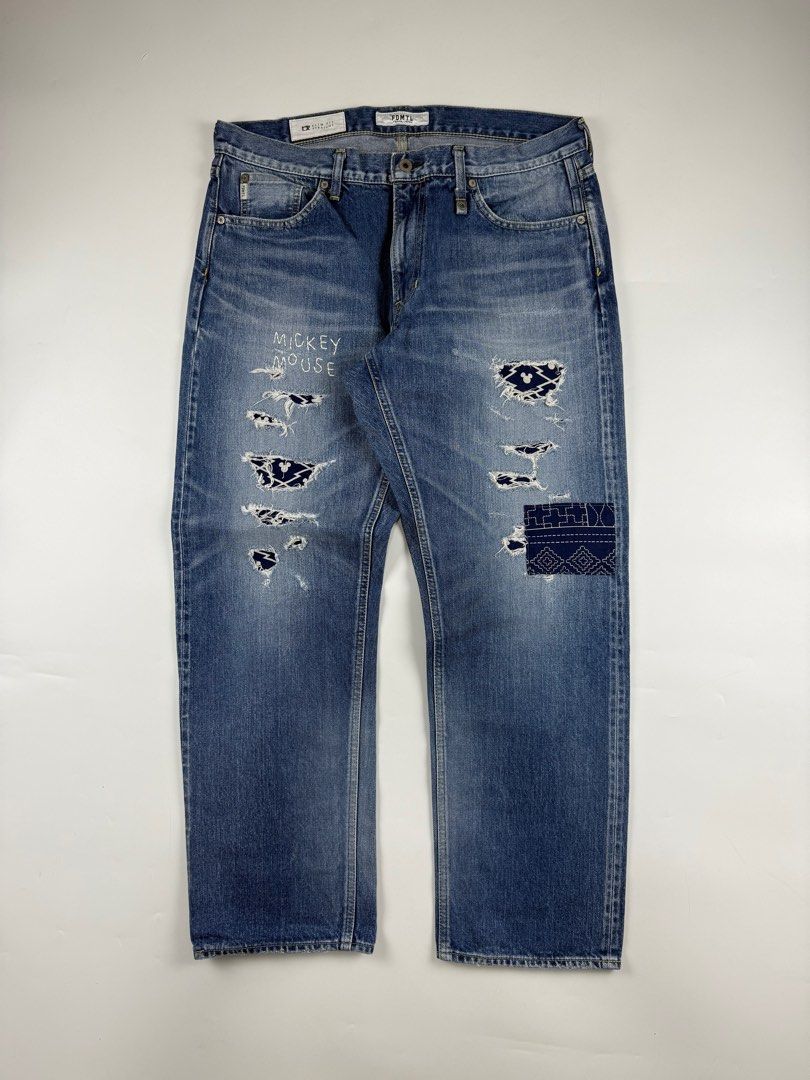 FDMTL x Disney Selvedge Denim (Category: Jeans) located in Paranaque City. Submitted by _baclarancartel (Listing ID 1373290575, Image 1). Description: FDMTL x Disney Selvedge Denim Sz 36 9.5/10 Condition Waist: 18 Inseam: 29 Leg Opening: 8.5 Front Rise: 10.2 Thigh: 14 Knee: 11.