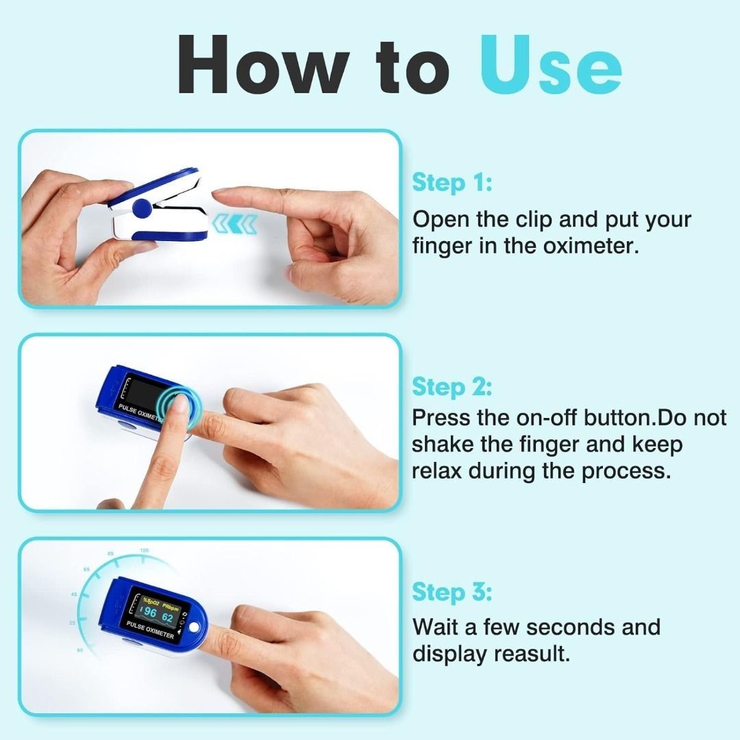 Fingertip Pulse Oximeter, Rotatable OLED Display to Show Waveform, SpO2 ...