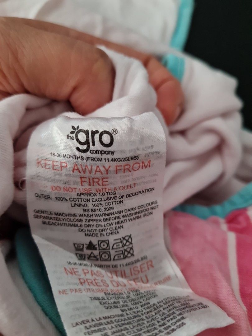 Grobag sleep bag (Category: Babies & Kids Fashion) located in Singapore. Submitted by yen_simplicity1987 (Listing ID 1373260802, Image 2). Description: .