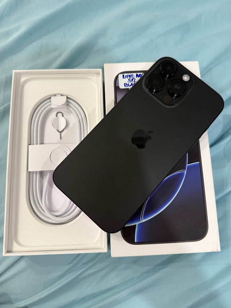 iphone 16 pro max 512gb dual sim good as new (Category: iPhone 16 Series) located in Cainta. Submitted by vine_gadget_shop (Listing ID 1373228674, Image 1). Description: iphone 16pro max 512gb dual sim good as new complete package hk variant factory unlocked warranty until october 2025 pick up store greenhills shopping center we accept trade in we accepy credit card and ggives installment we do cod and door to door we ship nationwide for fast tra