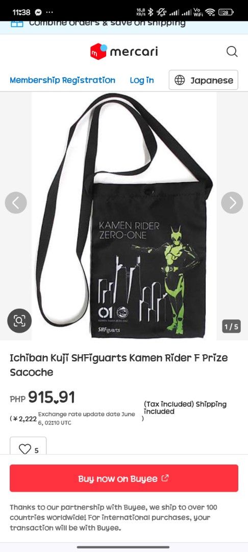 Kamen Rider Sling Bag (Category: Sling Bags) located in Manila. Submitted by MissPanda (Listing ID 1373253852, Image 1). Description: Ichiban Kuji SHFiguarts Kamen Rider F Prize Sacoche Sling Bag from Japan Price and Details on each Photo. 🫶 LOC: Tondo, Manila MOP: Gcash / Maya / Bank Transfer TYIA! 🫶🫶🫶🫶.