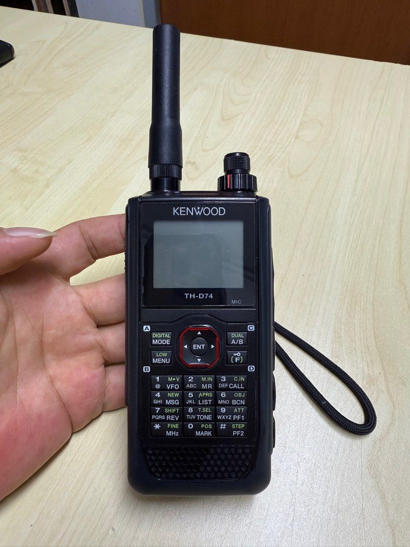 Kenwood TH-D74 (Category: Walkie-Talkie) located in Singapore. Submitted by yo8080 (Listing ID 1373324278, Image 1). Description: Kenwood TH-D74A Digital Tri-band Handheld Transceivers Kenwood has already garnered an enviable reputation with the TH-D72A/E handheld APRS® Amateur Radio transceiver. Now Kenwood has raised the bar even further with the new TH-D74A Digital Tri-band Handheld Transceivers! They have added support for D-STAR®, the digita