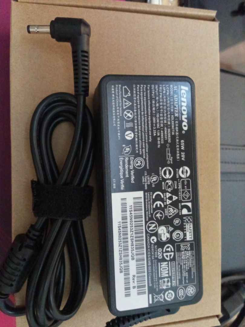 Lenovo Laptop Charger 45 watts 65 watts (Category: Laptops & Notebooks) located in Mandaluyong City. Submitted by richardolshoppe (Listing ID 1373343460, Image 3). Description: 45 watts and 65 watts available.