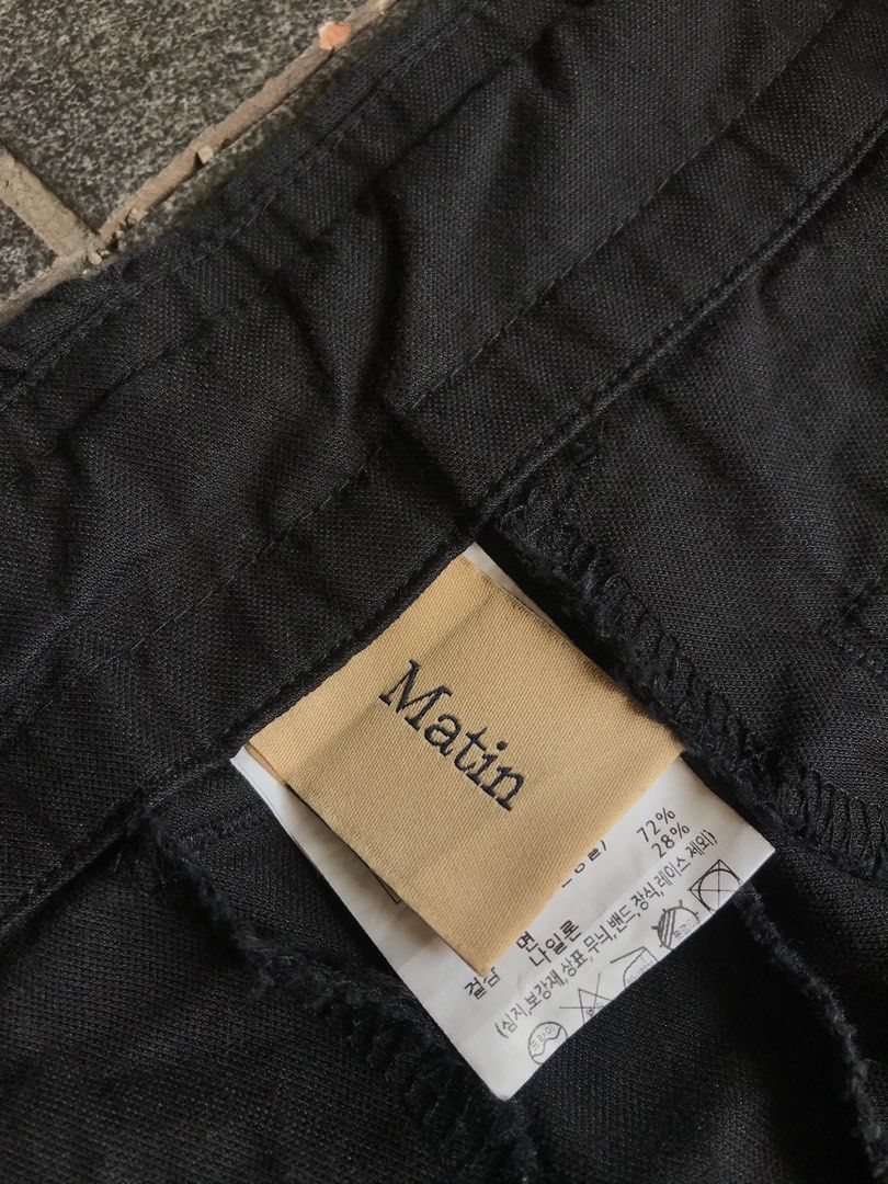 Matin Kim String Nylon Cargo Pants, Fesyen Pria, Pakaian