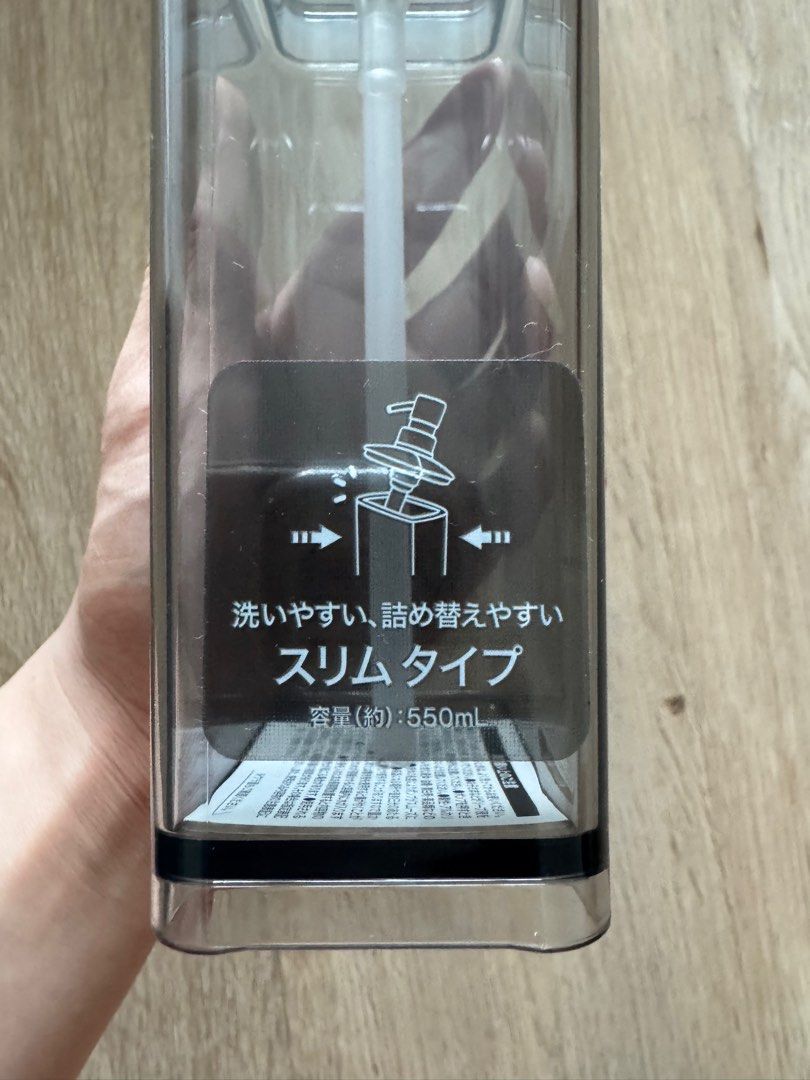 Nitori Soap Dispenser 550 ml (Category: Bath) located in Quezon City. Submitted by chanhr (Listing ID 1373238424, Image 3). Description: Nitori Soap dispenser 500 ml Translucent Gray Original price is ₱399.00.