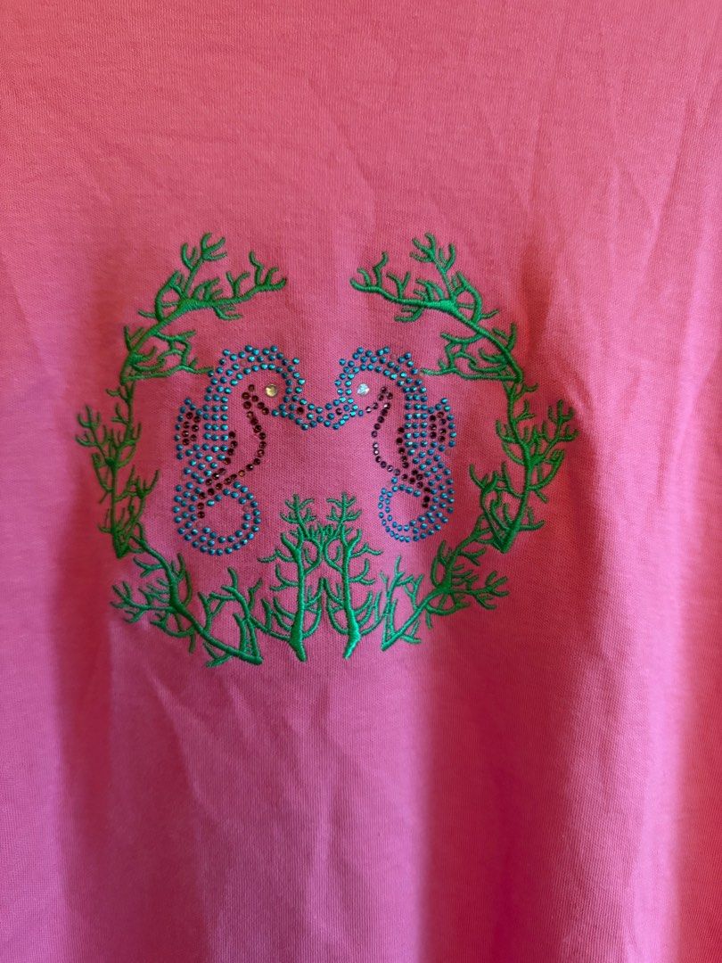 Pink Seahorse Gem Shirt (Category: Shirts) located in Manila. Submitted by dencluttering101 (Listing ID 1373308367, Image 2). Description: Cruise Wear & Co. Pink Seahorse Gemstone Shirt in Large Material is so soft and so nice in actual.