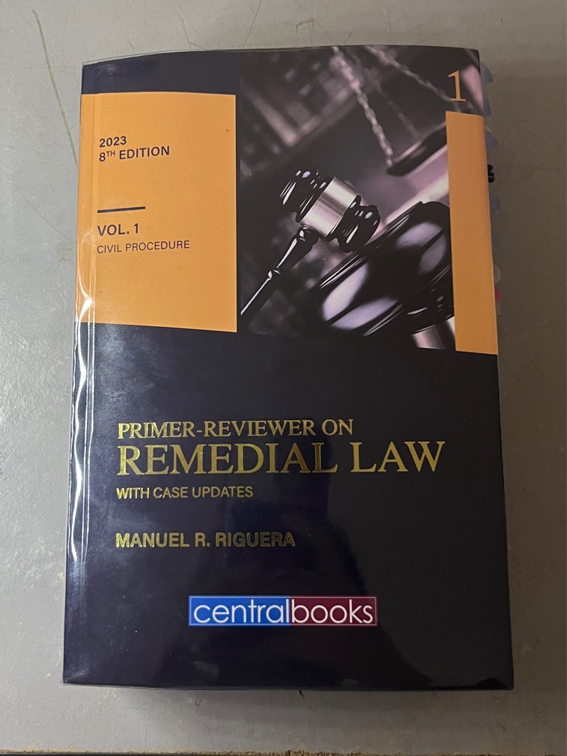 RIGUERA - Primer-Reviewer on Remedial Law - Vol. 1 (2023 Ed.) - Law ...