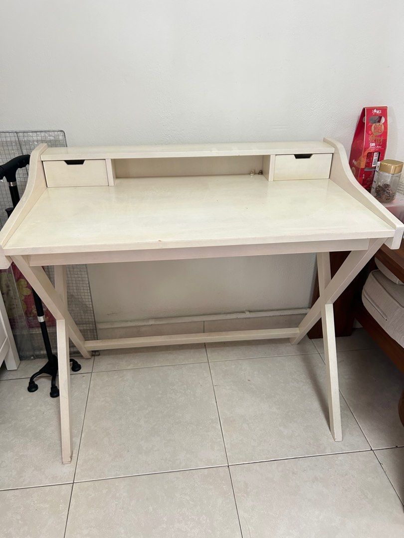 Study Table (Category: Tables & Sets) located in Singapore. Submitted by bk177 (Listing ID 1373257193, Image 1). Description: Width: 90cm Depth: 50cm Table height 72cm Tallest height: 83cm Self collection at my place..