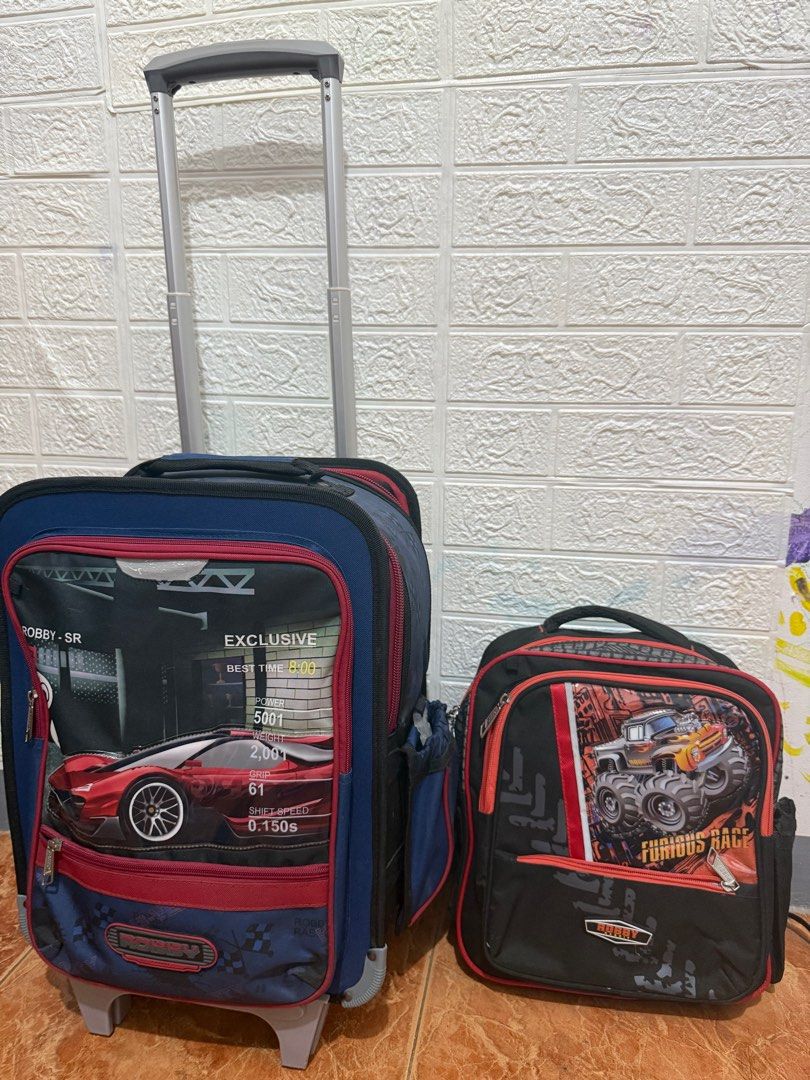Trolley School Bag for Kids (Robby Rabbit) (Category: Babies & Kids Fashion) located in Bulacan. Submitted by khey (Listing ID 1373260988, Image 1). Description: Robby Rabbit Trolley Bag for Kids No Issue (except for raincover needs stitching) For pick up only near SNR Commonwealth .