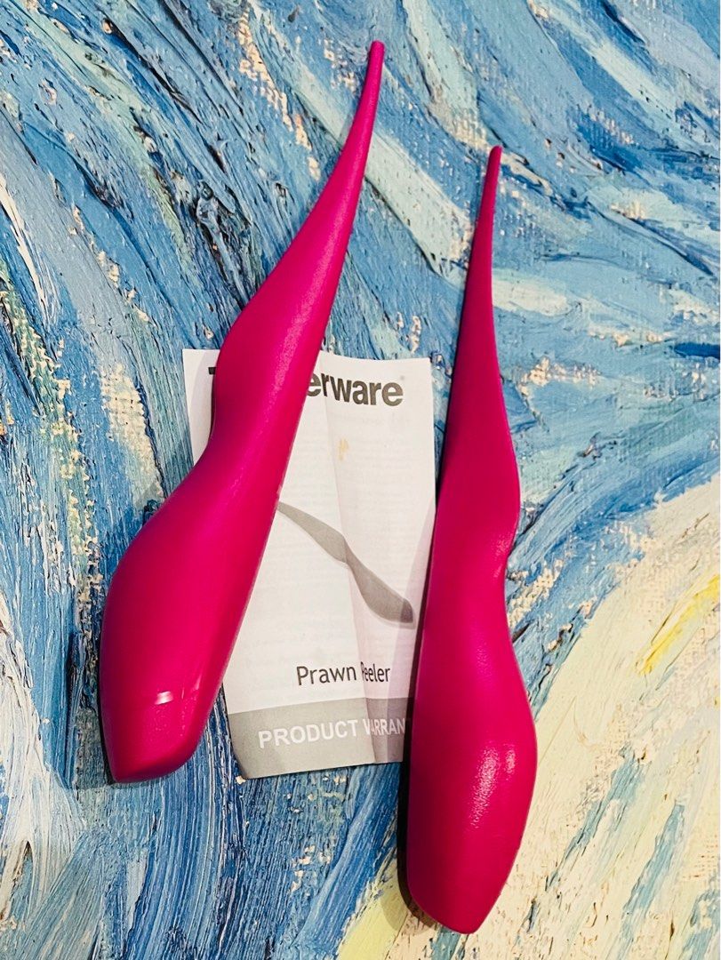 Tupperware Prawn Peeler Set (2 pcs.) (Category: Cookware & Accessories) located in Quezon City. Submitted by katchierandomness (Listing ID 1373289378, Image 2). Description: Color fuschia kiss pink, Dimensions 1” (diameter) x 8.5” (height). Price is for both peelers. You can pay via GCash, Maya or BPI QR code..