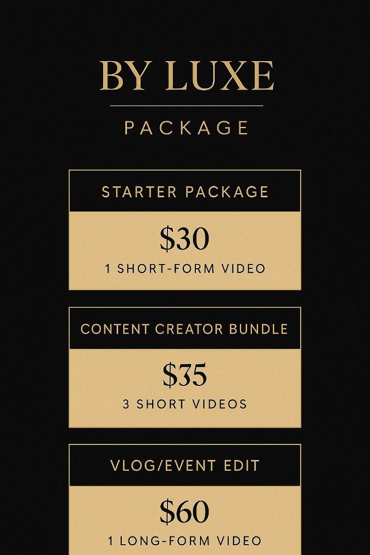 Video Editing Services By Luxe Studios (TikTok, YouTube & Events) READ ...