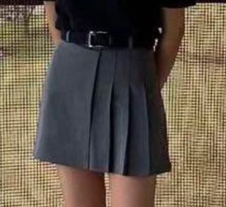 Korean gray pleated mini skirt63017328745091110