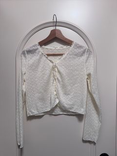 米白色  蕾絲 可愛 短外套 防曬衣 薄外套64241971450498110