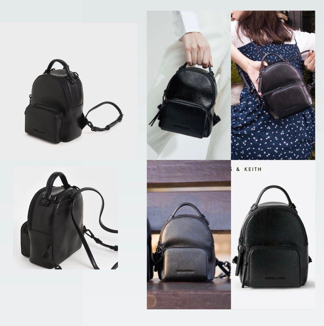 絕版款) Charles Keith Mini Double Zip Backpack crossbody bag
