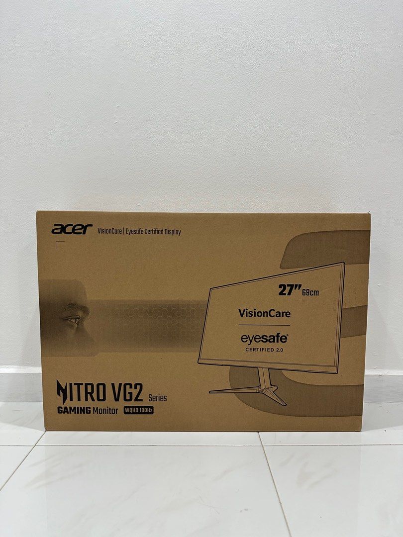 Acer Nitro 27” Inch 2K WQHD IPS 180Hz Refresh Rate 0.5ms Response Time Gaming Monitor Computer Screen VG272U V3 (Category: Monitor Screens) located in Singapore. Submitted by qwertyken (Listing ID 1373532347, Image 1). Description: ✅ 100% brand new or else 2x refund ✅ 3 years local warranty by Acer ✅ With proof of purchase from Official Acer Store Specifications: ✔️ Latest 2023 Model ✔️ 27 Inch Full QHD (2560 × 1440) ✔️ IPS Screen ✔️ 180Hz Refres