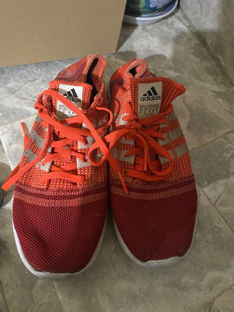 Adidas Neon Orange Red Rubber shoes (Category: Sneakers) located in Paranaque City. Submitted by hozier (Listing ID 1373526155, Image 2). Description: Hello selling my used Adidas rubber shoes in color neon orange and red colorway…Well used..but can deep clean to look new again. In size US 8.5M Rare colorway can be used for lifestyle and exercises or costume outfits. Price is negotiable. Helping tags: Nike Adidas Onitsuka Tiger Asics On Cloud .