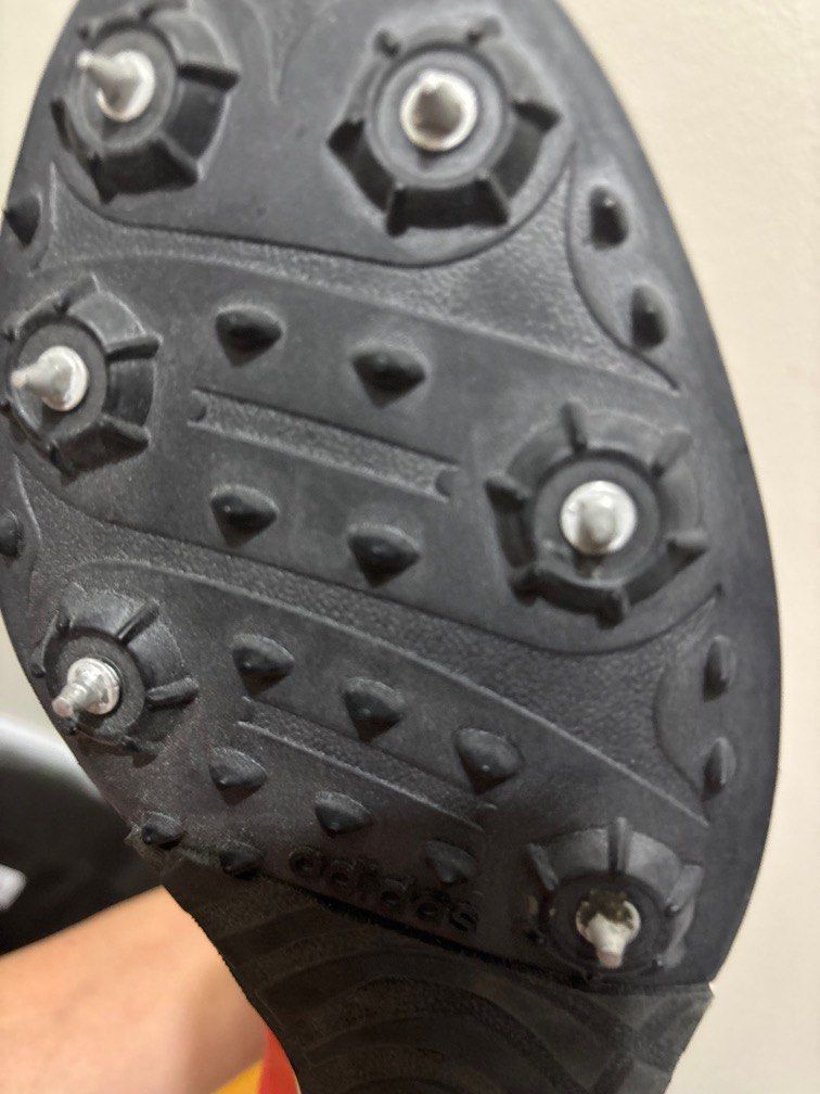 Adidas Sprint Spikes (Category: Sneakers) located in Taguig. Submitted by multiverse2 (Listing ID 1373443244, Image 2). Description: Adidas Sprint Spikes USA Size 11.5 Spikes are attached under No Tool included to remove the spikes!!.
