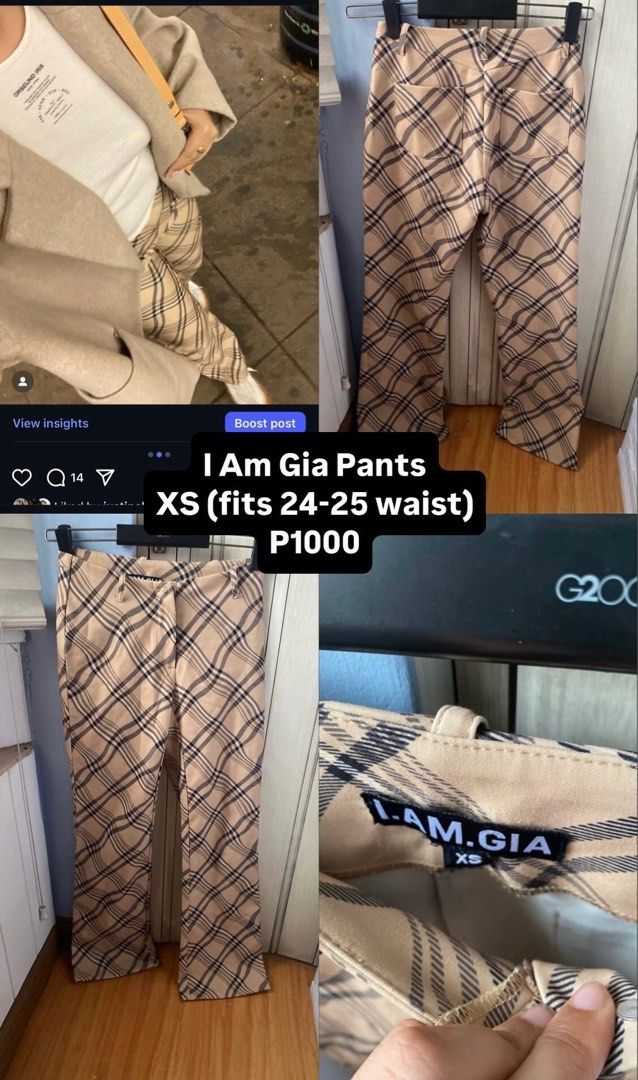 AUTHENTIC I Am Gia Pants (Category: Other Bottoms) located in Pasig City. Submitted by todaysarchives (Listing ID 1373572303, Image 1). Description: Very Burberry-esque! Nice plaid like pattern! if you like kasikas, realisation par, h&m, reformation, araw the line, calli collective, carlene designs, undo, princess polly, bea’s closet, bacoleña, meshki, forever 21, zara, bershka, june 12, undo studio, meshki, house of cb, tiger mist, brandy melvil