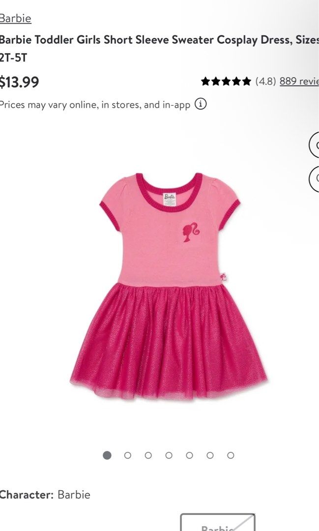 Barbie Dress (Category: Babies & Kids Fashion) located in Manila. Submitted by mummyrandom (Listing ID 1373505751, Image 2). Description: Size on tag 4T .