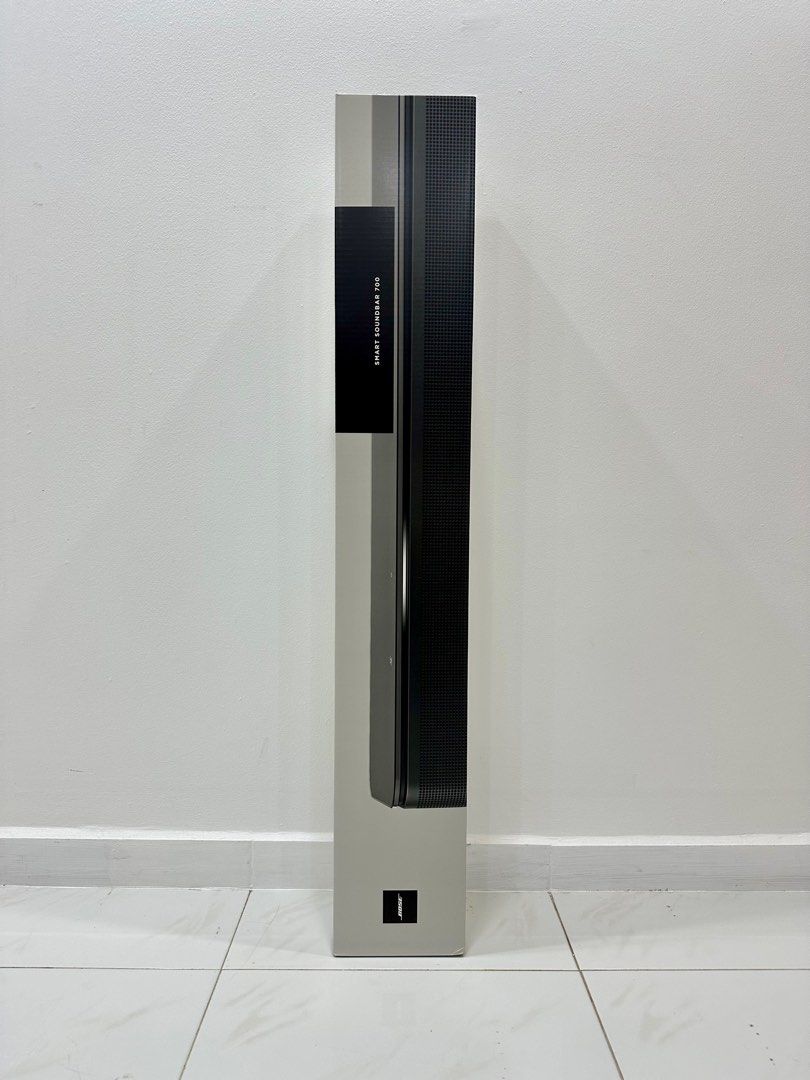 Bose Smart Soundbar 700 Bluetooth Wifi Speaker TV Sound Bar (Category: Soundbars, Speakers & Amplifiers) located in Singapore. Submitted by qwertyken (Listing ID 1373545825, Image 1). Description: ✅ 100% brand new ✅ Sealed set ✅ Unopened set ✅ 1 year warranty by Bose Official Store ✅ Proof of purchase from Bose Official Store Specifications: ✔️ Dimensions: 97.8 cm (W) x 5.72 cm (H) x 10.8 cm (D); Weight: 4.76 kg​ ✔️ Premium Design: Tempered glass