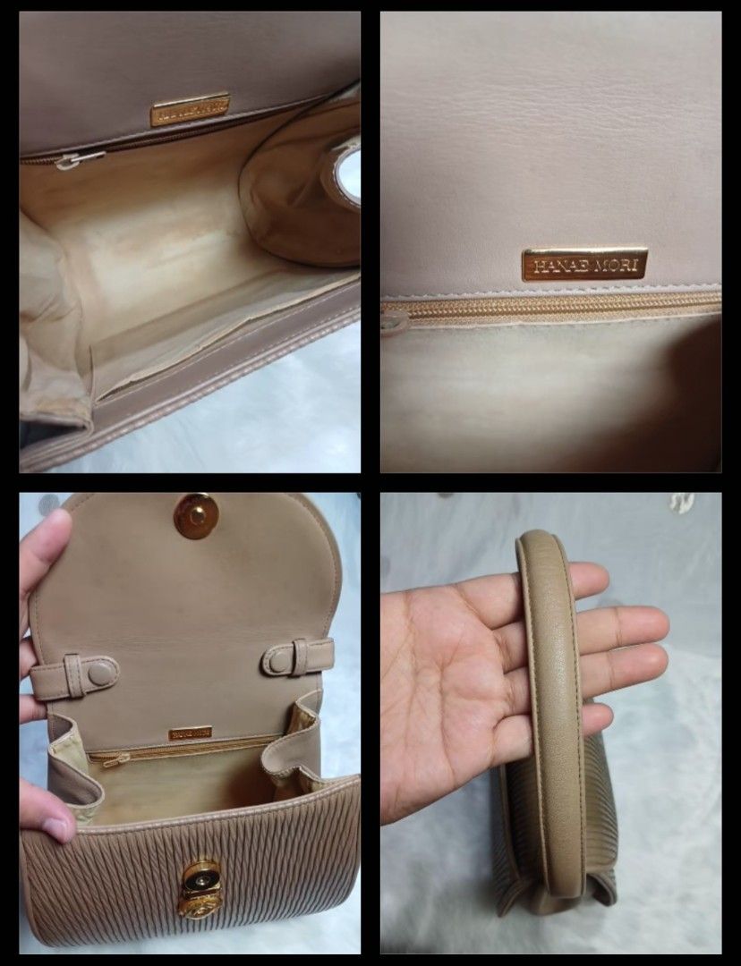 Branded nude hand bag (Category: Luxury Bags & Wallets) located in Rizal. Submitted by ilovebagsph17 (Listing ID 1373535438, Image 3). Description: *🇯🇵Japan surplus *japan branded * materials: genuine leather *gold hardwares * fits cellphone & short wallet *issue/flaws: small watermarks at the bottom of bag, minimal stain on left side and the leather on inner pocket and outside pocket starts to peel off however, it doesnt affect the looks of th