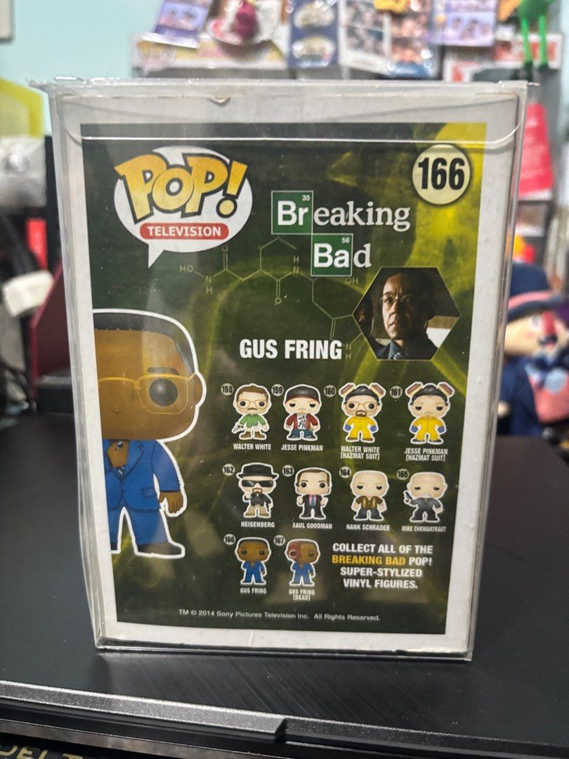 BREAKING BAD GUS FRING FUNKO POP (Category: Designer & Blind Box Toys) located in Paranaque City. Submitted by nathangaragesale (Listing ID 1373487172, Image 3). Description: Gus fring breaking bad 9/10 condition with boss protector Can do meetups or LBC ship.