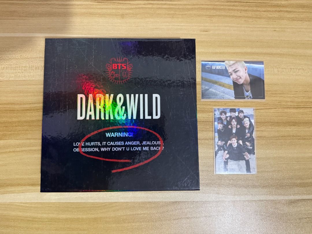 BTS Dark & Wild w/ RM PC (Category: K-Wave Merchandise) located in Angeles City. Submitted by breadscart (Listing ID 1373541041, Image 1). Description: BTS Dark & Wild Album • Complete inclusions • RM random photocard Mode of payment: GCash/BDO Mode of delivery: J&T Express Price: 499 + 15 (packaging fee if opt to have a toploader for the photocard/s).