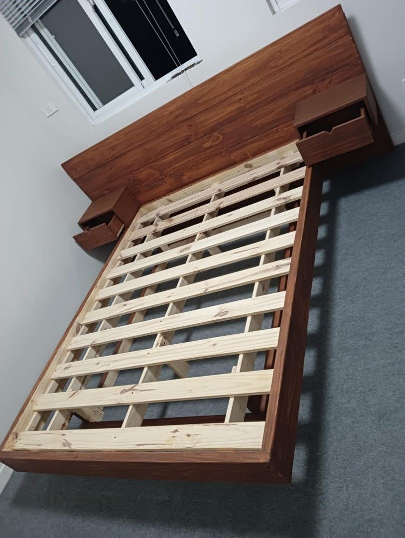 FLOATING BED WITH SIDE TABLE (Category: Bed Frames & Mattresses) located in General Trias. Submitted by jameswoodlike (Listing ID 1373451752, Image 3). Description: FLOATING BED FOR SALE with or with out side table Available in all sizes Single bed Double size bed Full double bed Queen size bed King size bed Or custom size Available in different finish! Direct manufacturer in cavite Pm for interested Made to order Made of solid wood Sigurado Ang 