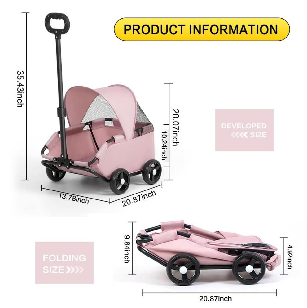 Foldable 4-Wheel Dog Stroller with Sun Canopy – Pet Stroller for Travel, Shopping, Walking, and Playtime for Small Dogs and Cats (Category: Homes & Other Pet Accessories) located in Singapore. Submitted by sarayangdesign (Listing ID 1373471254, Image 2). Description: Color: Pink, Black, Grey Pet Stroller: Offers ample space and ventilation, giving your dog or cat a great view. Supports pets up to 7kg. Safety: The stroller features a comfortable h