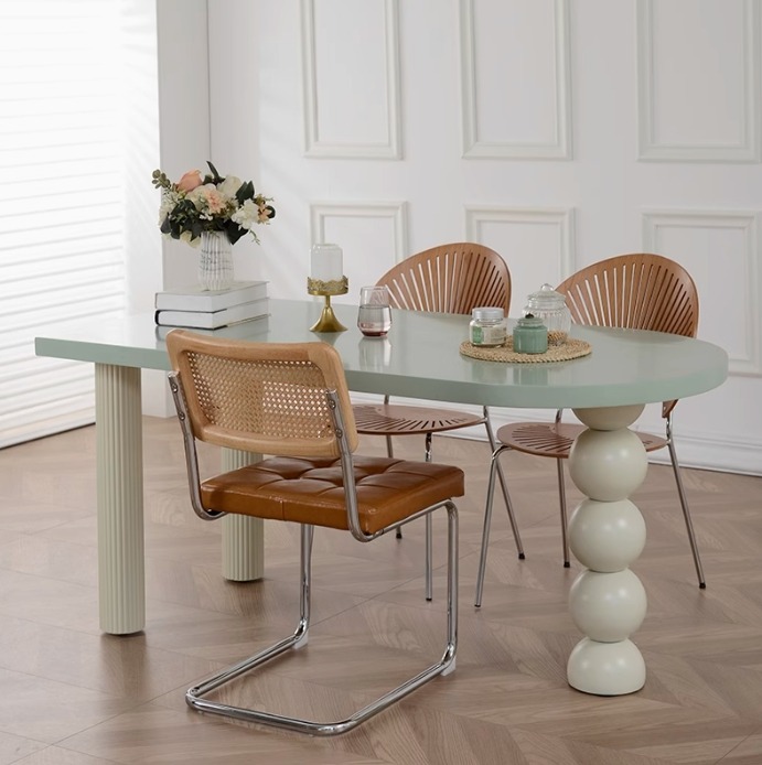 [Free Delivery]French Cream Style Solid Wood Dopamine Dining Table ...