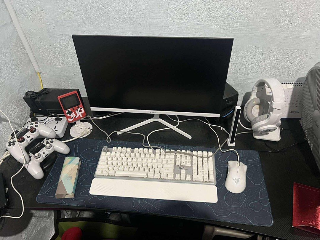 gaming PC (Category: Desktops) located in Quezon City. Submitted by kimck420 (Listing ID 1373509517, Image 1). Description: For Sale Set PC ‼️ Personal Gaming Set Ryzen 5 5600G Inclusions: ☑️ 24 Inches N-VISION Monitor 100HZ ☑️ Royal Kludge RGB Mechanical Keyboard ☑️ Razer Deathadder Gaming Mouse ☑️ Hylas Gaming Headphone (RedDragon) ☑️ Gaming Table (Carbon) ☑️ PS4 Controller with LED Charging dock station ☑️ Witcher Keycap (Wolf) ☑️ Bluetooth Do