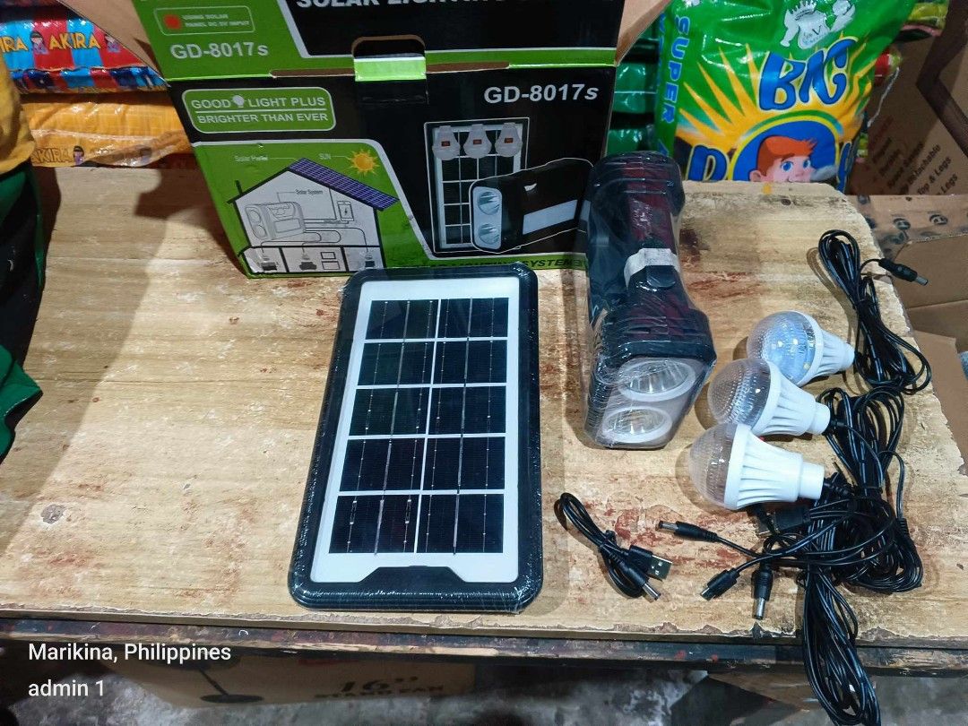 GD EMERGENCY SOLAR LIGHT (Category: Lighting) located in Manila. Submitted by redonlineshop (Listing ID 1373571785, Image 2). Description: GD EMERGENCY SOLAR LIGHT -with radio 950 -without radio 900 ON HAND BRAND NEW Mode of Payment: Gcash,COD Same day delivery + Delivery Fee.