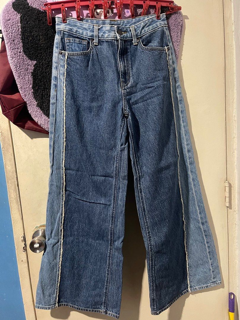 GU 2 TONE WIDE LEG PANTS (Category: Jeans) located in Caloocan City. Submitted by tylean (Listing ID 1373457311, Image 1). Description: mid waist last price!.