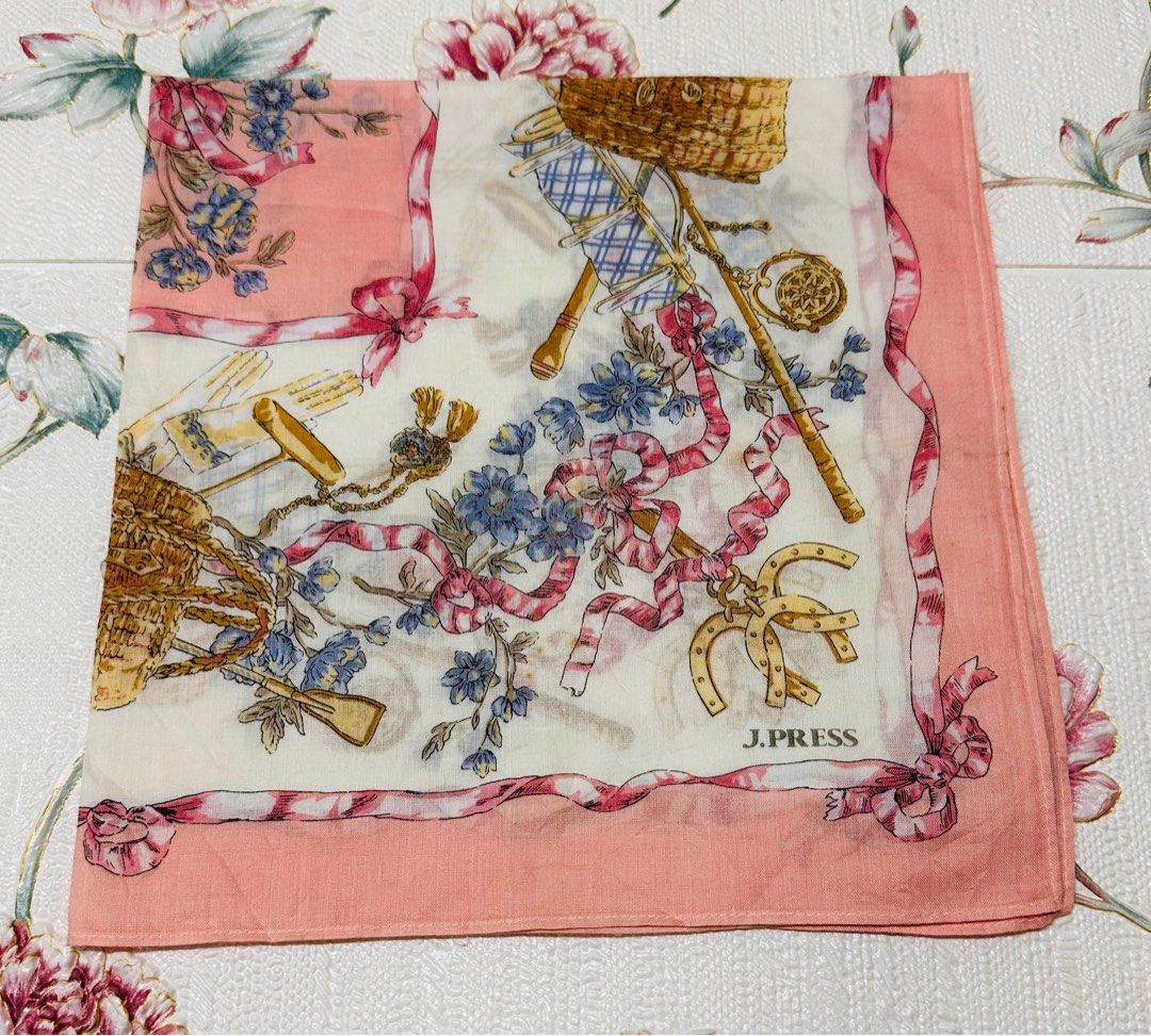 J Press Floral Handkerchief (Category: Scarves) located in Manila. Submitted by rarefindsgallery (Listing ID 1373489896, Image 1). Description: J Press Floral Handkerchief Size: 18.5” x 18” 💯 cotton Brand new condition Made in Japan 🇯🇵 .