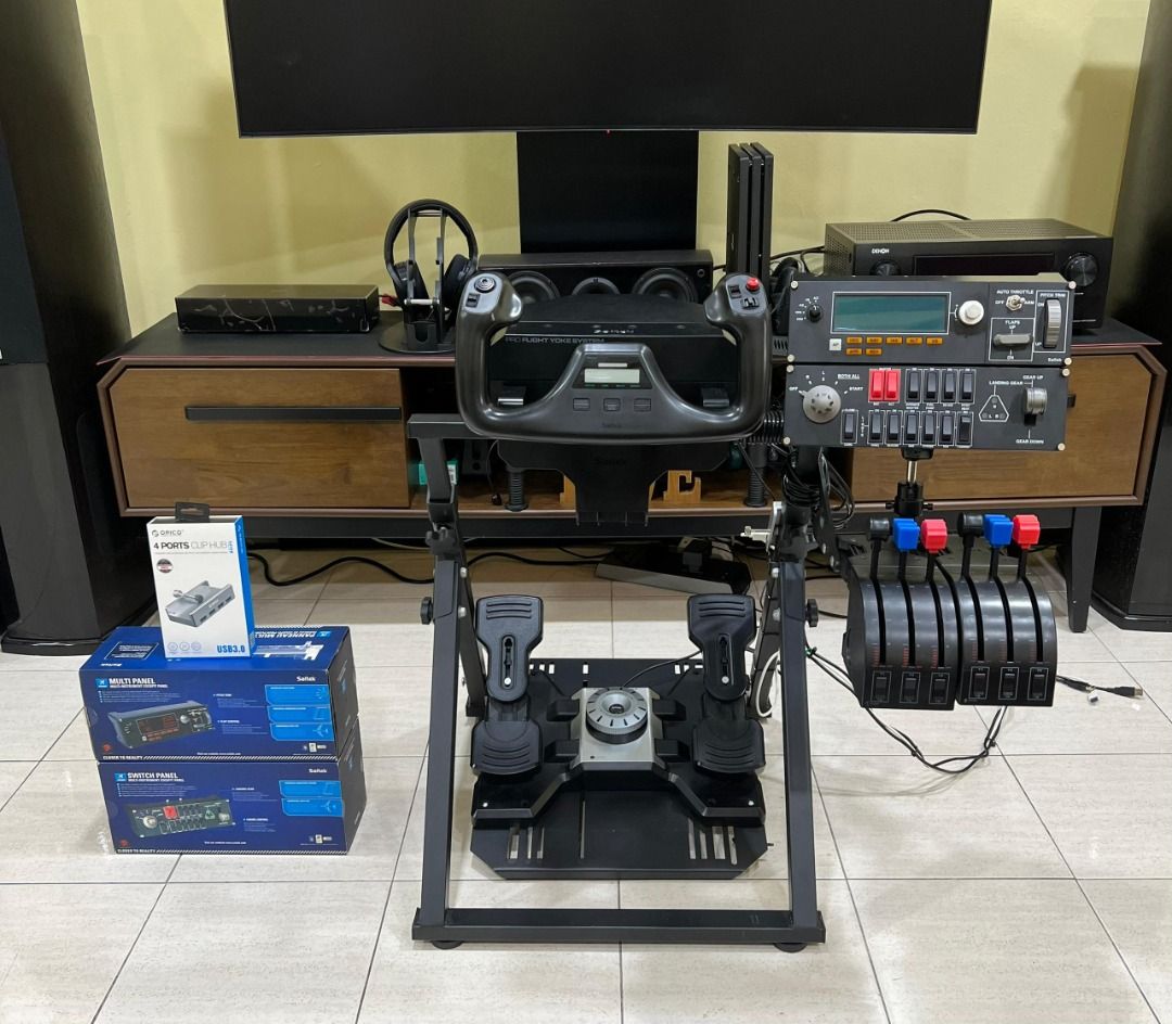 Logitech G Pro Flight Yoke and Rudder System with Instrument Panels ...