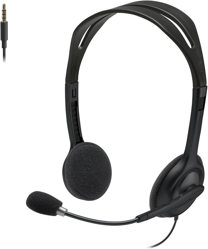 Logitech H111 Wired Headset, Stereo Headphones with Noise-Cancelling Microphone, 3.5 mm Audio Jack, PC/Mac/Laptop/Smartphone/Tablet - Black (Category: Headphones & Headsets) located in Singapore. Submitted by jenchee13 (Listing ID 1373478079, Image 2). Description: About this item: - Noise-cancelling microphone reduces room noise for clearer Internet calls - Full stereo sound for your music, movies and games - Rotating microphone boom can be worn