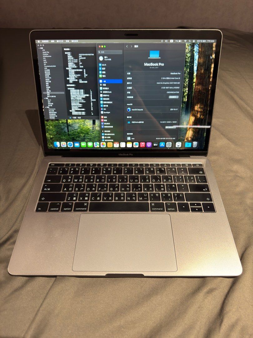 由 kehogken (刊登 ID 1373484152，圖片 1) 提交，位於 台北市 (Taipei) 的 MacBook Pro 2017 A1708 灰色 8G/128G 電池276次 (類別：桌上電腦或筆記型電腦)，說明：商品狀況如圖，外觀約8.5成新以上，有正常使用痕跡，全功能正常無任何問題，電池🔋循環276蓄電正常 已強制更新至最新sequoia系統 螢 幕：13吋 處理器：2ghz 雙核心 i5 記憶體：8GB 硬 碟：128GB SSD 顯示介面：intel graphics 光碟機：無 作業系統：sequoia 15.4.1 （硬碟、記憶體、系統、程式都有提供客製化服務，歡迎詢問） 台北可面交驗貨，有任何問題歡迎聊聊詢問。