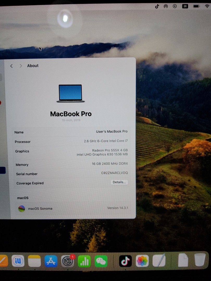 MacBook pro A1990 (Category: Laptops & Notebooks) located in Singapore. Submitted by sb250 (Listing ID 1373500056, Image 1). Description: .