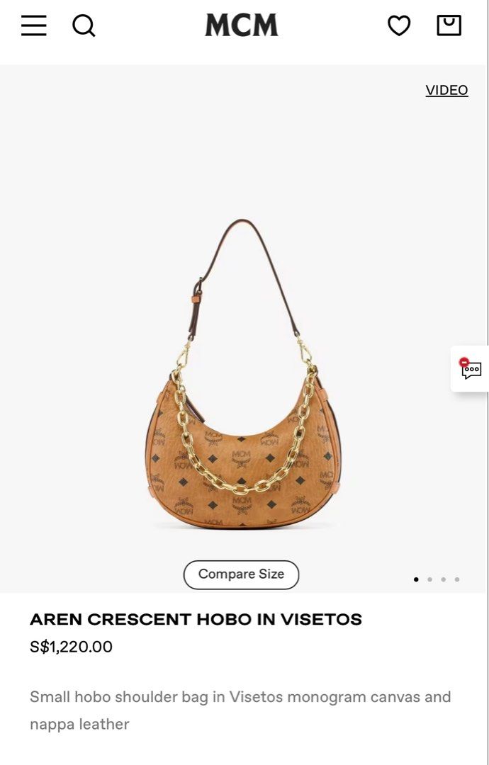 MCM Aren Cresent Crossbody (Category: Bags & Wallets) located in Singapore. Submitted by curacaoblue (Listing ID 1373450588, Image 3). Description: Brand New, wrapped up, with authenticity card, card tag. Got it as a gift for mum but slightly small for her. Boutique retailing for $1220. .