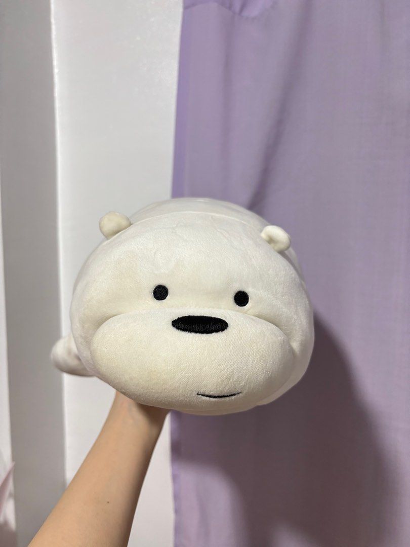 Miniso - We Bare Bears ice bear stuffed toy (Category: Plushies & Soft Toys) located in Malabon City. Submitted by shopperistaph (Listing ID 1373515989, Image 1). Description: barely used has some discoloration. needs cleaning :).