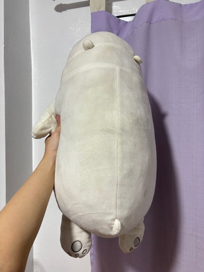 Miniso - We Bare Bears ice bear stuffed toy (Category: Plushies & Soft Toys) located in Malabon City. Submitted by shopperistaph (Listing ID 1373515989, Image 3). Description: barely used has some discoloration. needs cleaning :).